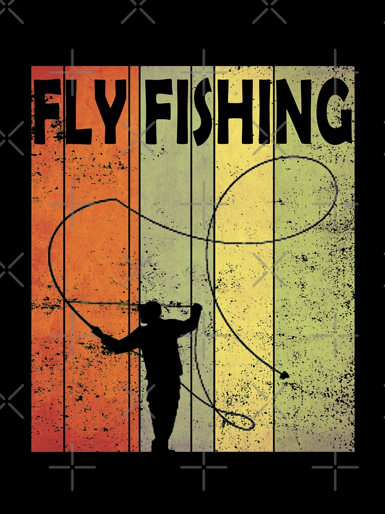 retro vintage fly fishing gift for fly fishing lovers by Space Art