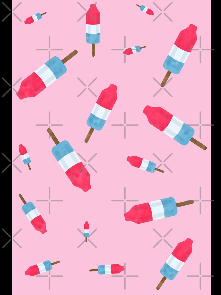 Popsicles -  Retro Pattern - (pink background) by Octavia Soldani