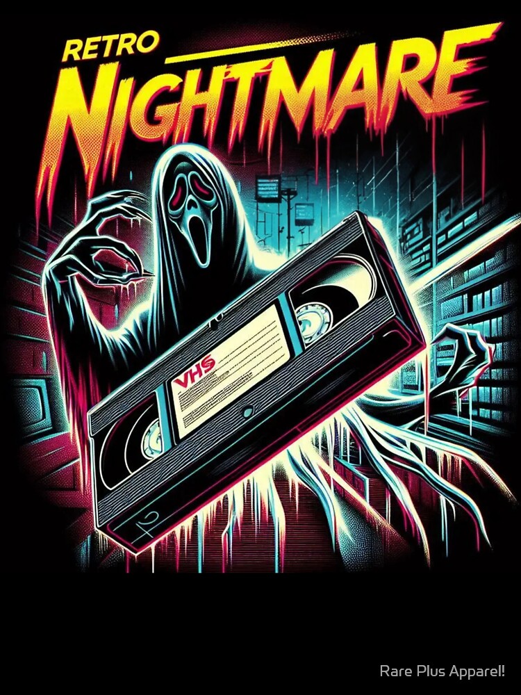 Retro VHS Nightmare Horror Design by Rare Plus Apparel!