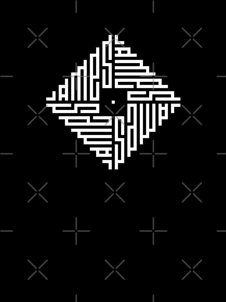 JAMES | White  | Modern Geometric Kufi Calligraphy | From Name to Art by FOR YOUR NAME