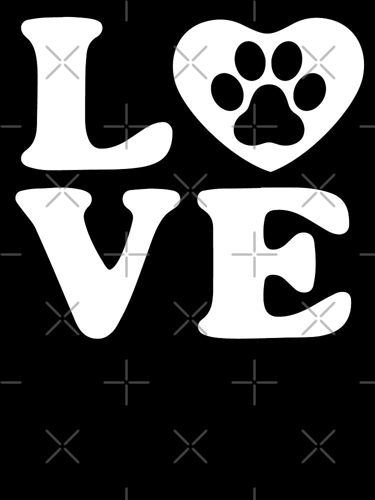 Retro Classic Dog Paw Heart Love by blueveins