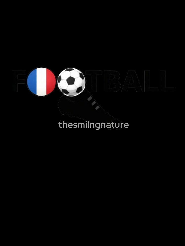 French Football Wordmark – Soccer Ball & Boot Design by thesmilngnature Unisex , , , Long Sleeve Tee