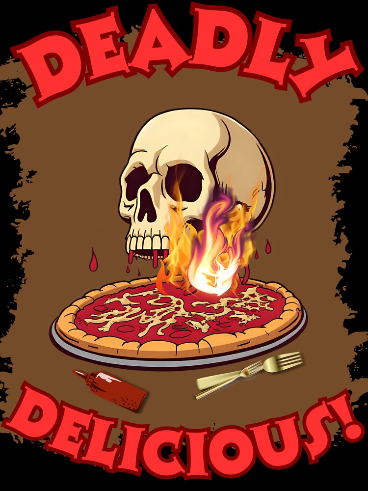 Deadly Delicious Pizza Skull | Funny Horror Foodie Gift by CREEPY CRAZE
