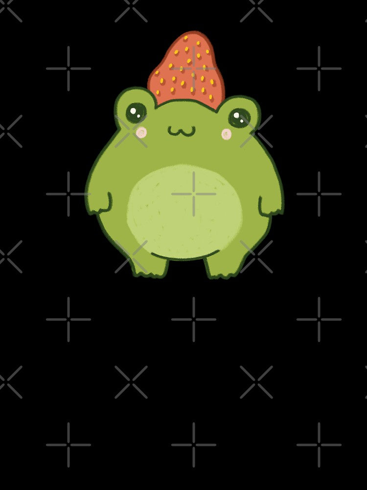 Pastel Strawberry Frog: Kawaii Cottagecore Aesthetic Chubby Froge by MinistryOfFrogs