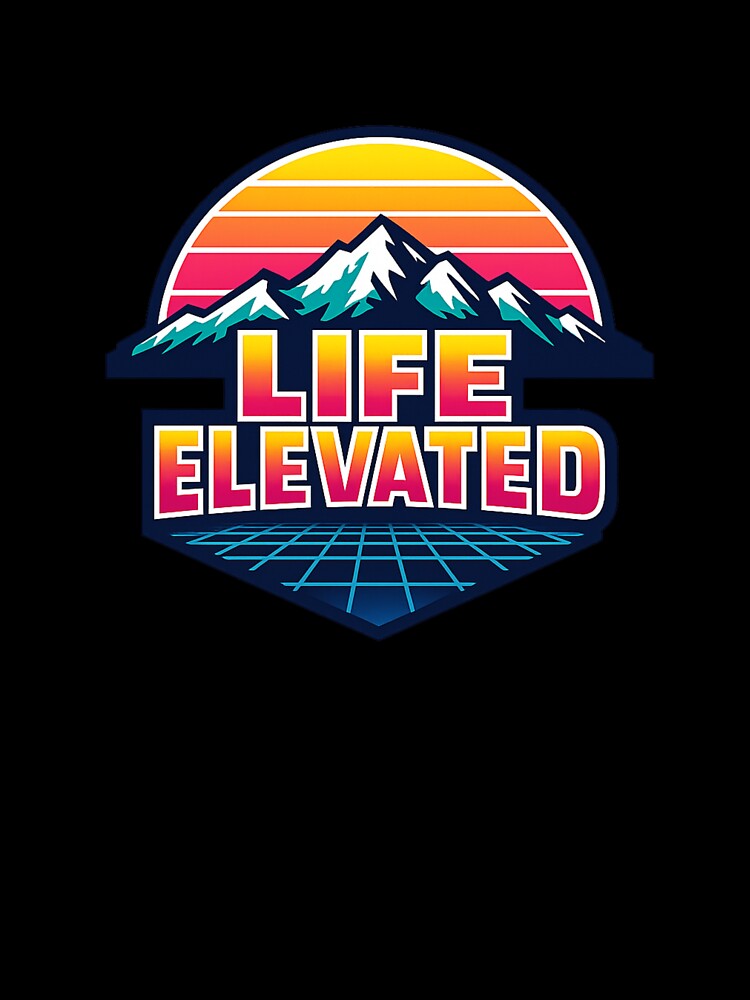 Retro Mountain Sunset Life Elevated Emblem by Dresut
