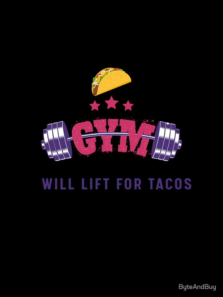 Funny Gym And Food Quote For Fitness Lovers by ByteAndBuy