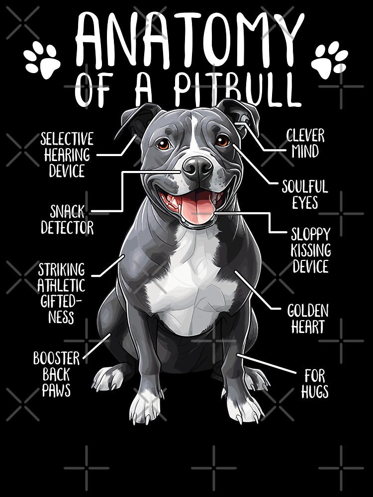 Funny Pitbull Anatomy American Pit Bull Terrier Dog Pittie Lover by lanynx design