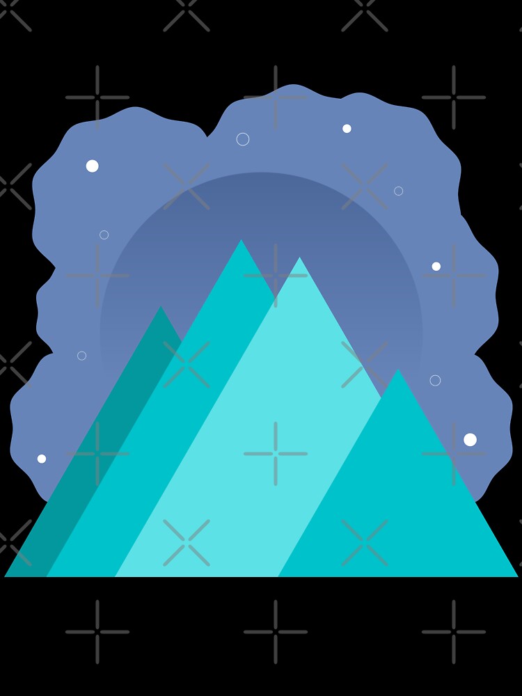 TEAL MOUNTAINS PURPLE NIGHT SKY MINIMALIST ILLUSTRATION Purple BG by MiraiDesigns by miraidesigns