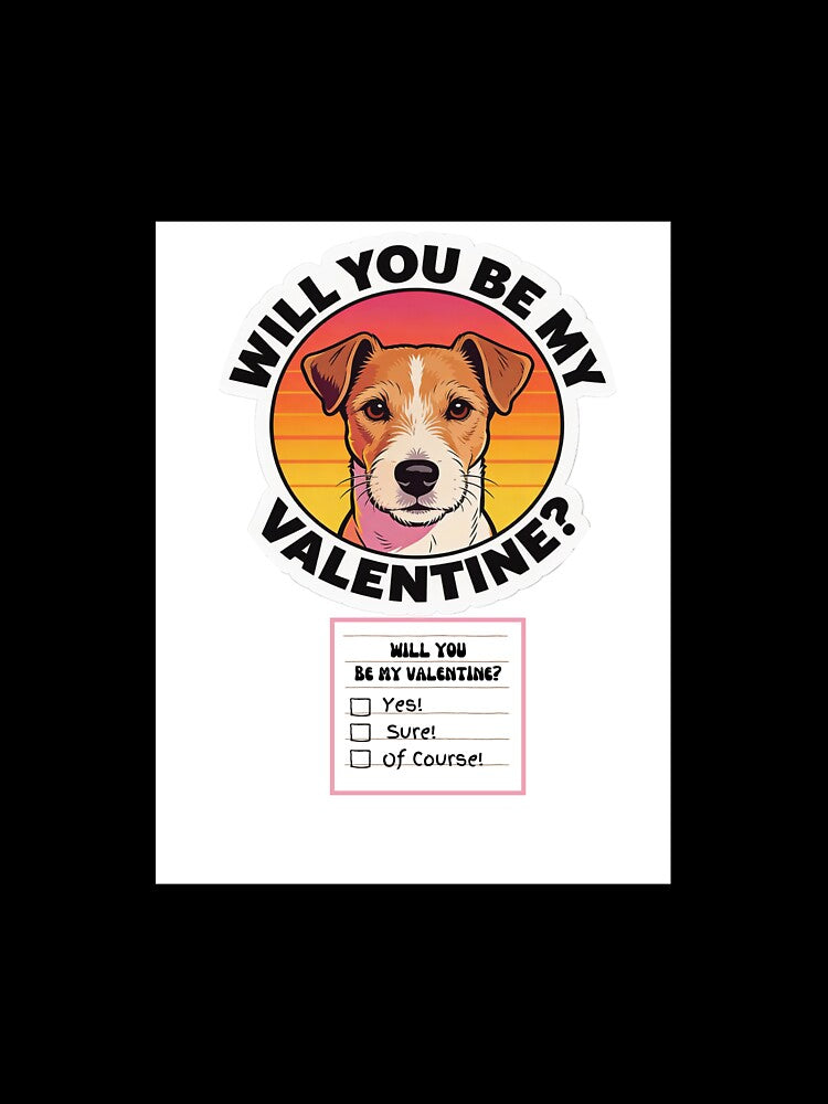 Adorable Watercolor Retro Russell Terrier– Valentine’s Day Question by M1234s