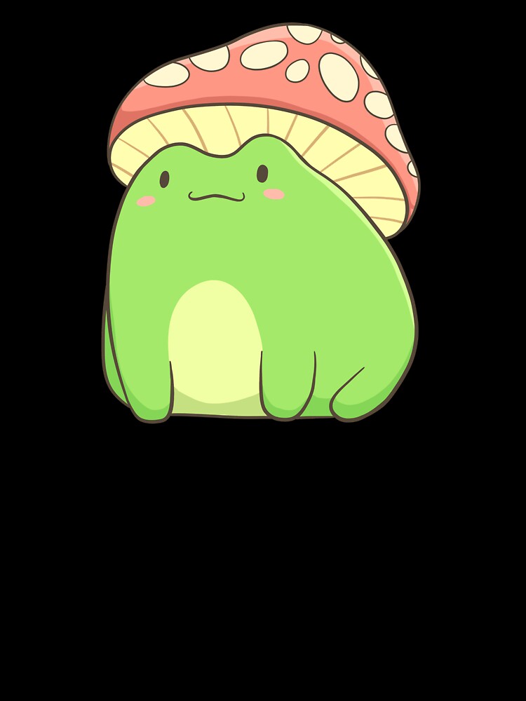 Cottagecore Frog With Toadstool Mushroom Hat by Delightfully Cynical