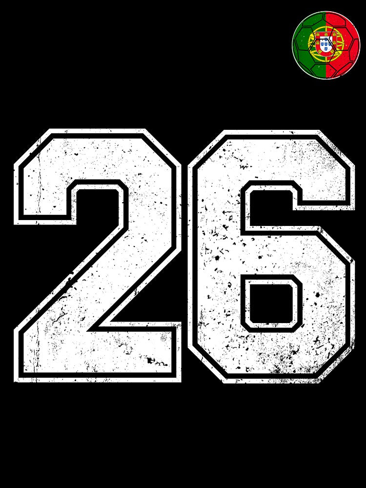 Portugal Soccer Number 26 Vintage Sports Fan by OliviaHayesArt Unisex , , , Long Sleeve Tee