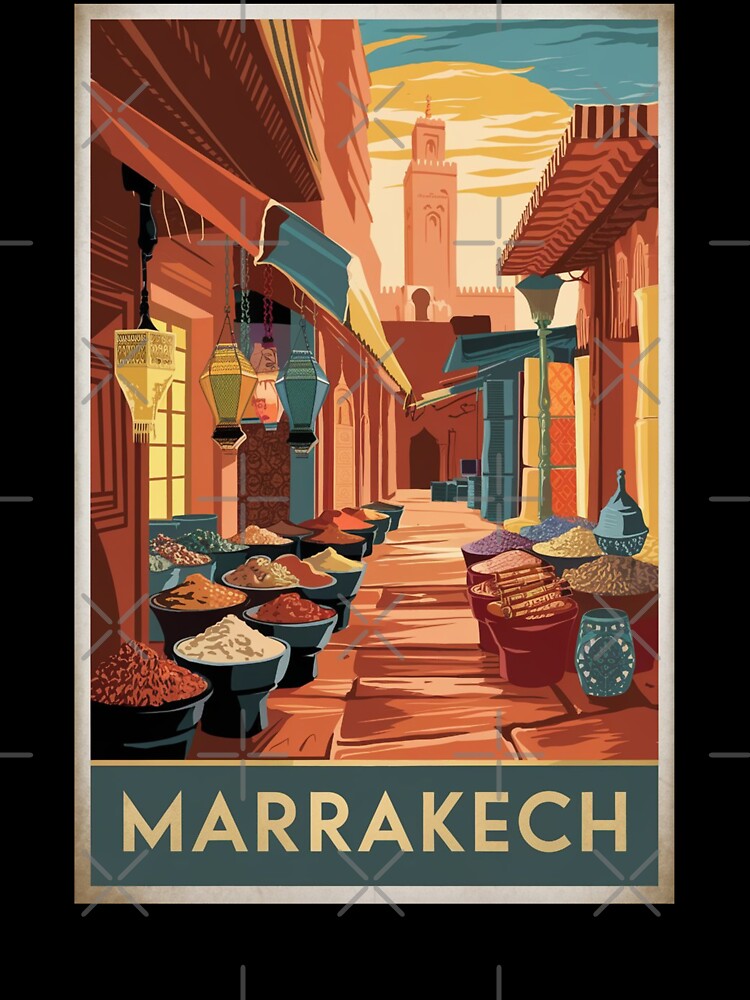 Marrakech Vintage Travel Poster by TravelerRat