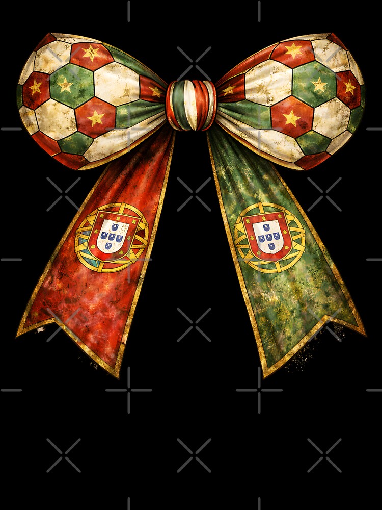 Patriotic Soccer Ball with Portugal Flag Bow – Soccer Fan Coquette Bow by MuniraWearify Unisex , , , Long Sleeve Tee