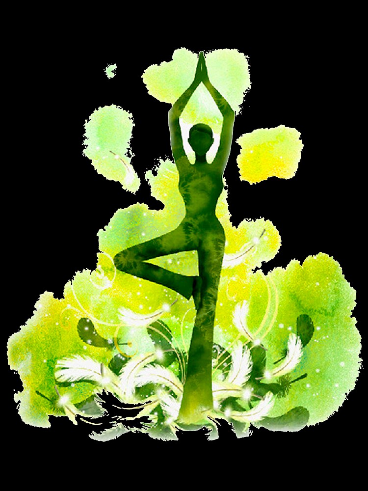 The yoga tree pose in lime color by munaykidisenios
