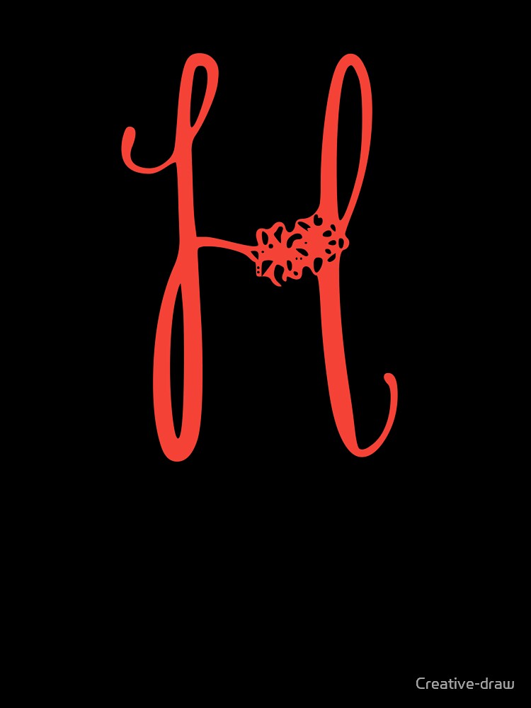 Floral Initial monogram H by Creative-draw