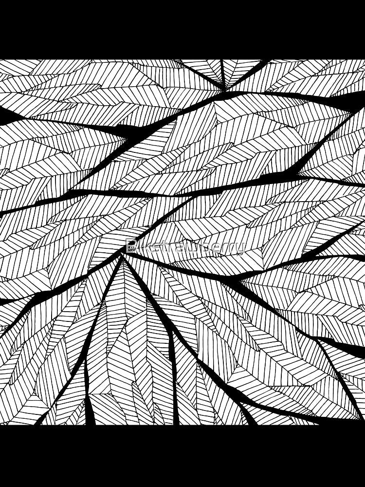 Black and White Modern Abstract Geometric Leaves by Blkstrawberry Unisex , , , Long Sleeve Tee