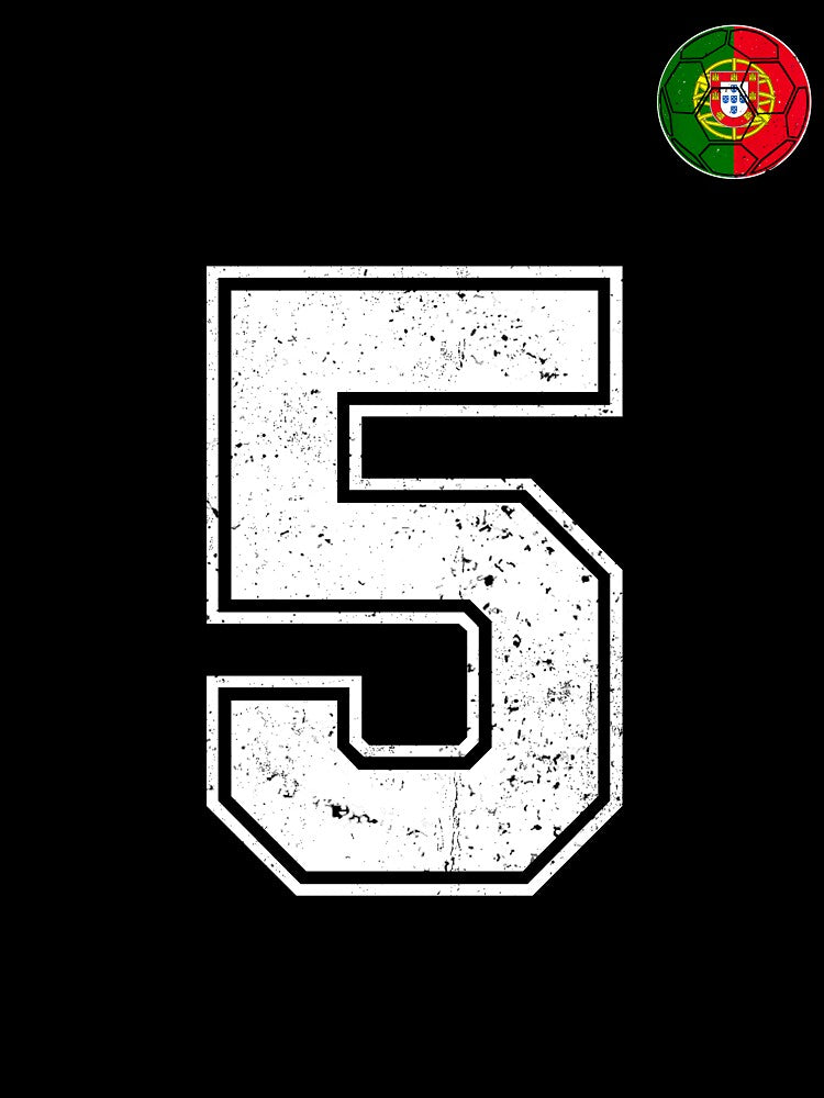 Portugal Soccer Number 5 Vintage Sports Fan by OliviaHayesArt Unisex , , , Long Sleeve Tee