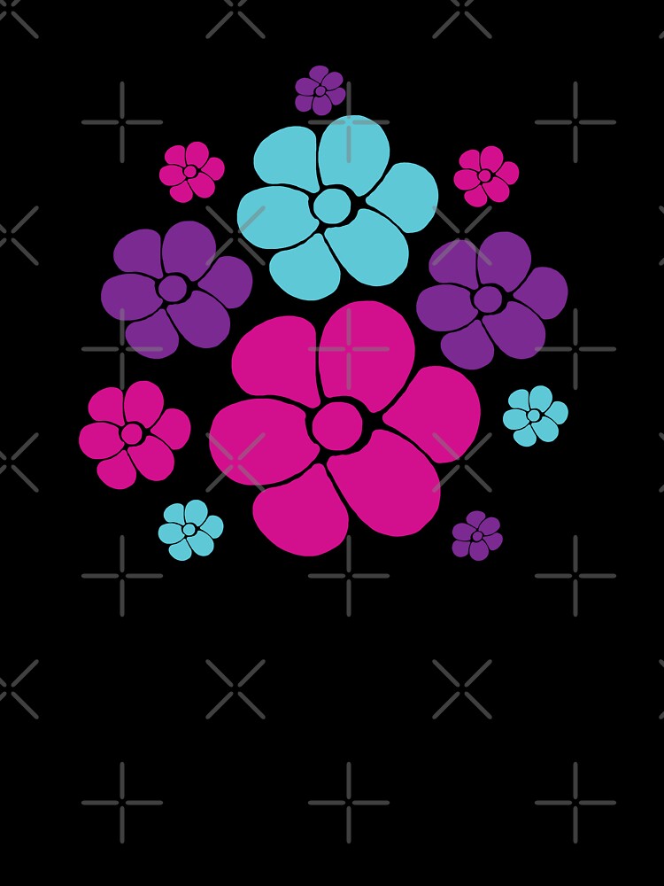 Flower Pattern - Pink, Purple, Blue and Black by LAEC-Shop