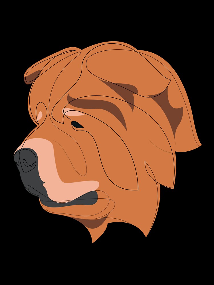 Chow Chow - continuous line by addillum