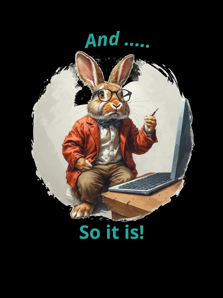 Smart Bunny, ideal gift for the rabbit lover and computer geek. by PiperParrot