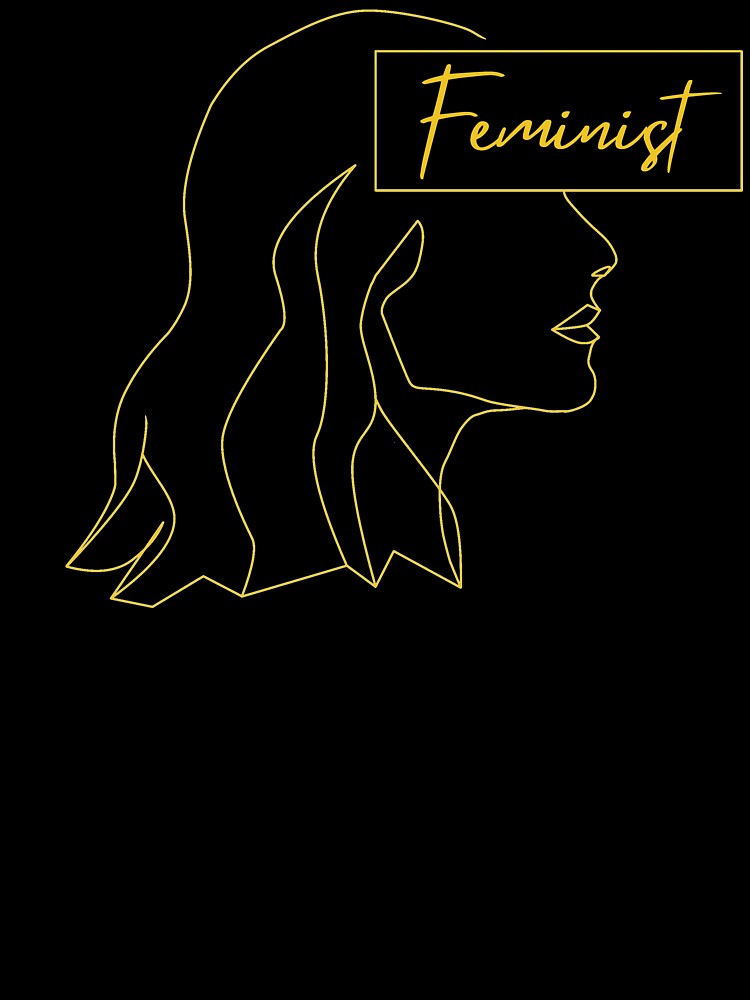 Feminist line art in Gold by fjakaseason