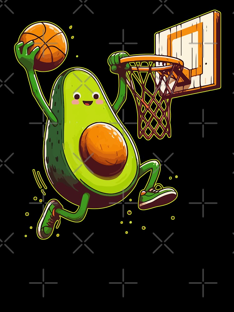 Cute Kawaii Avocado Fruit Basketball by TomFrontierArt