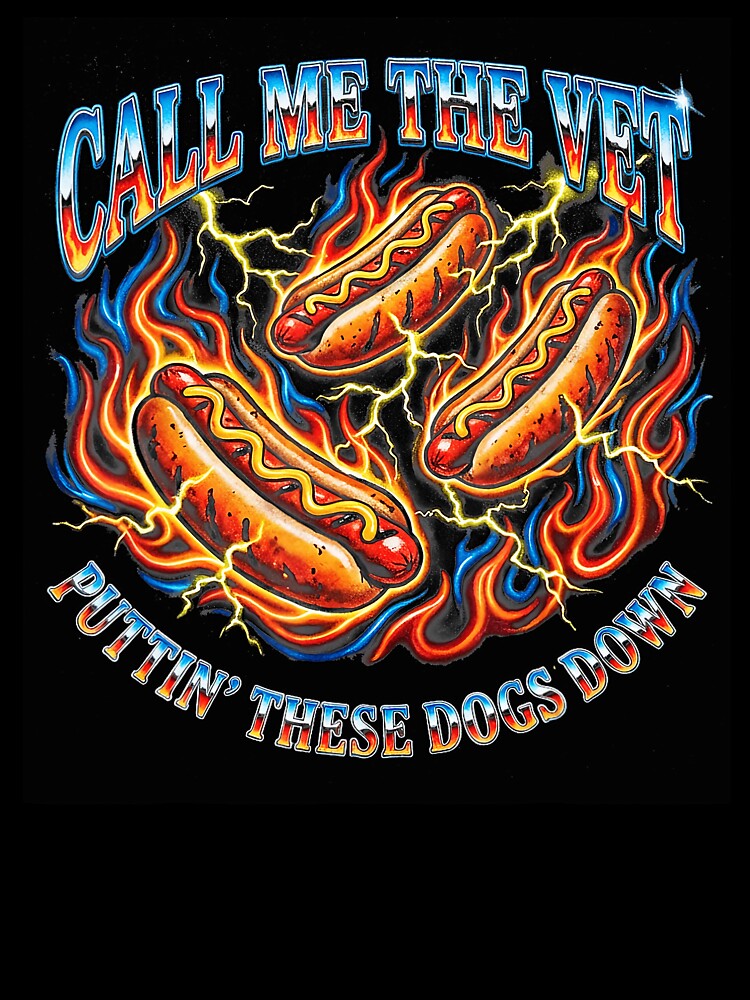 Funny Flaming Hot Dog Cartoon With Chaotic Grill Dad Energy by Masonixem