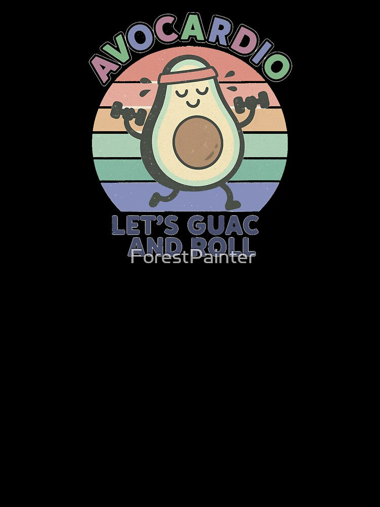 Funny Avocado Gym T-Shirt – Avocardio Guac and Roll by ForestPainter