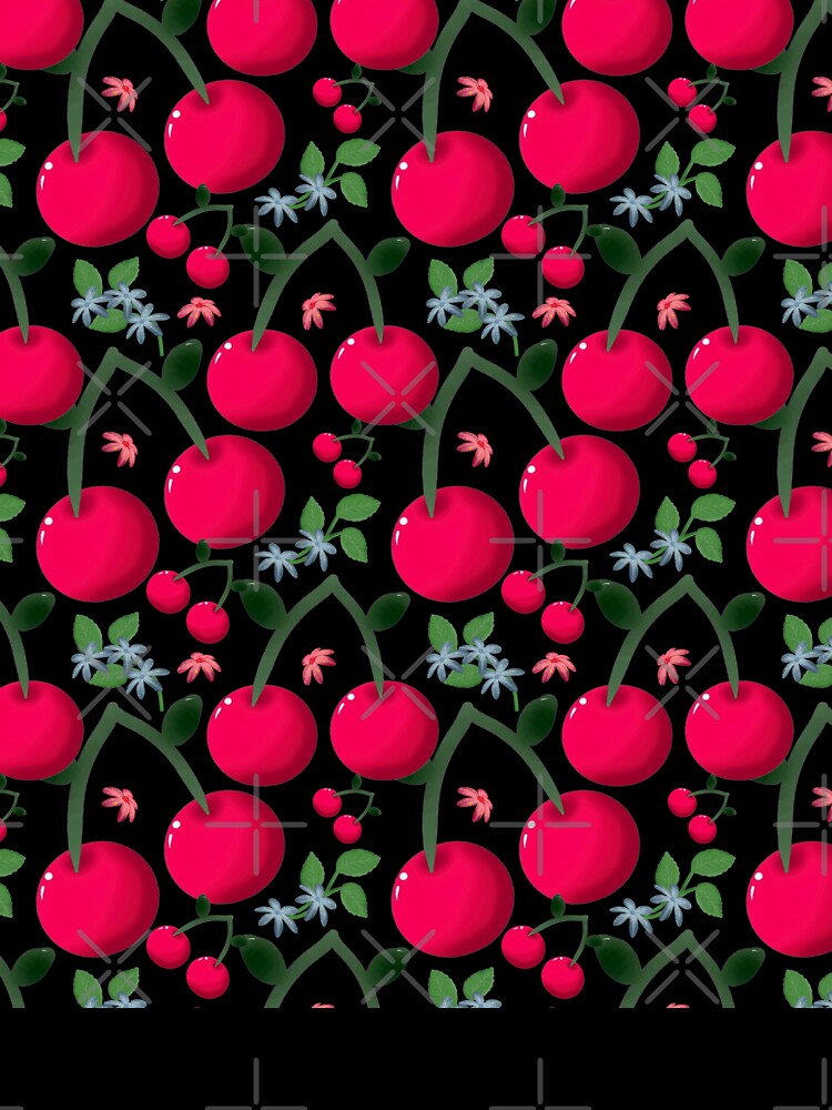 Cute Cherry Seamless Pattern Retro Aesthetic Red Fruit Print Cottagecore Y2K Kawaii by HopeAndHustle
