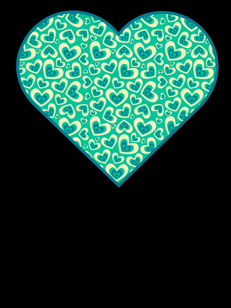 Mint Condition Love - Green Heart Pattern Design – Teal and Cream Retro Love Graphic by larissa-myrie