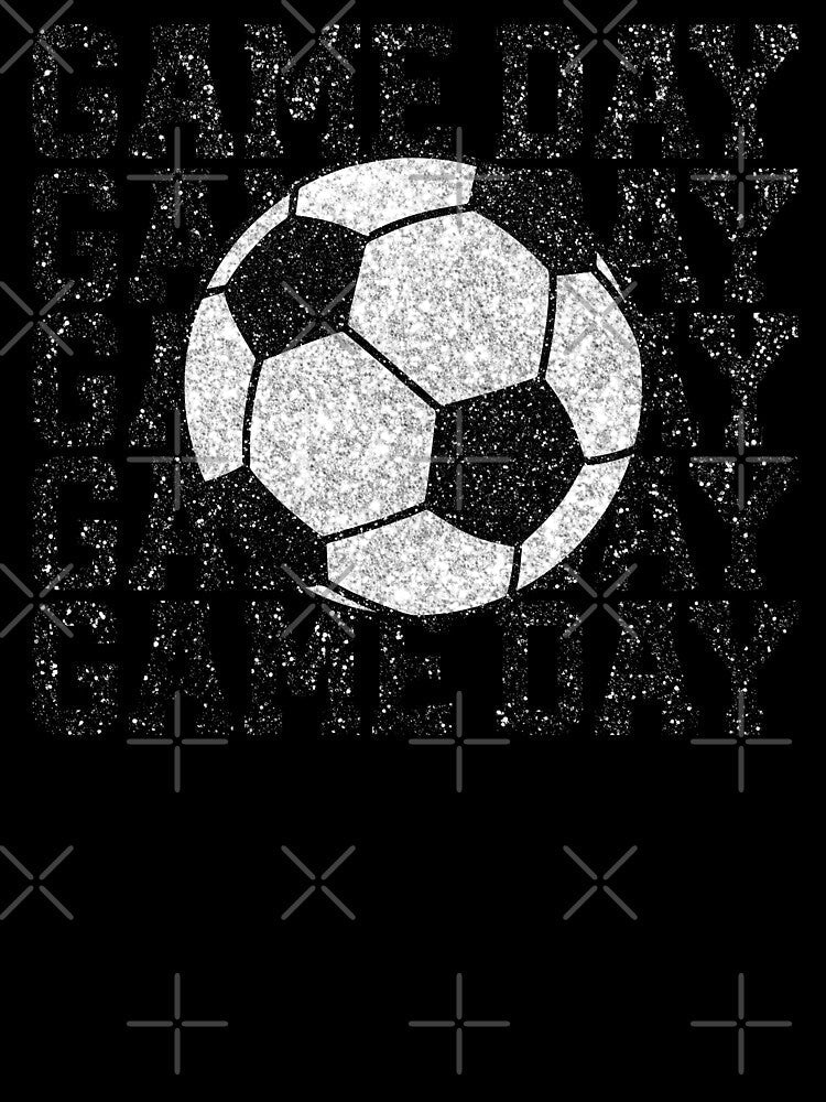Game Day Silver Glitter Soccer Ball by hobbybox Unisex , , , Long Sleeve Tee