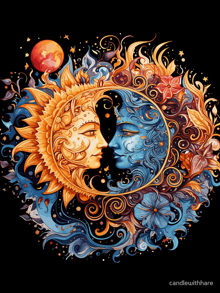 Celestial Sun and Moon by candlewithhare