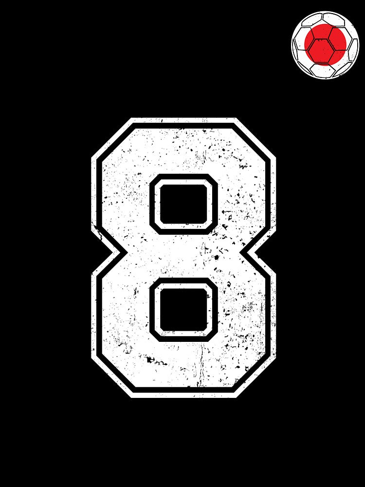 Japan Soccer Number 8 Vintage Sports Fan by LiviuGligoros Unisex , , , Long Sleeve Tee