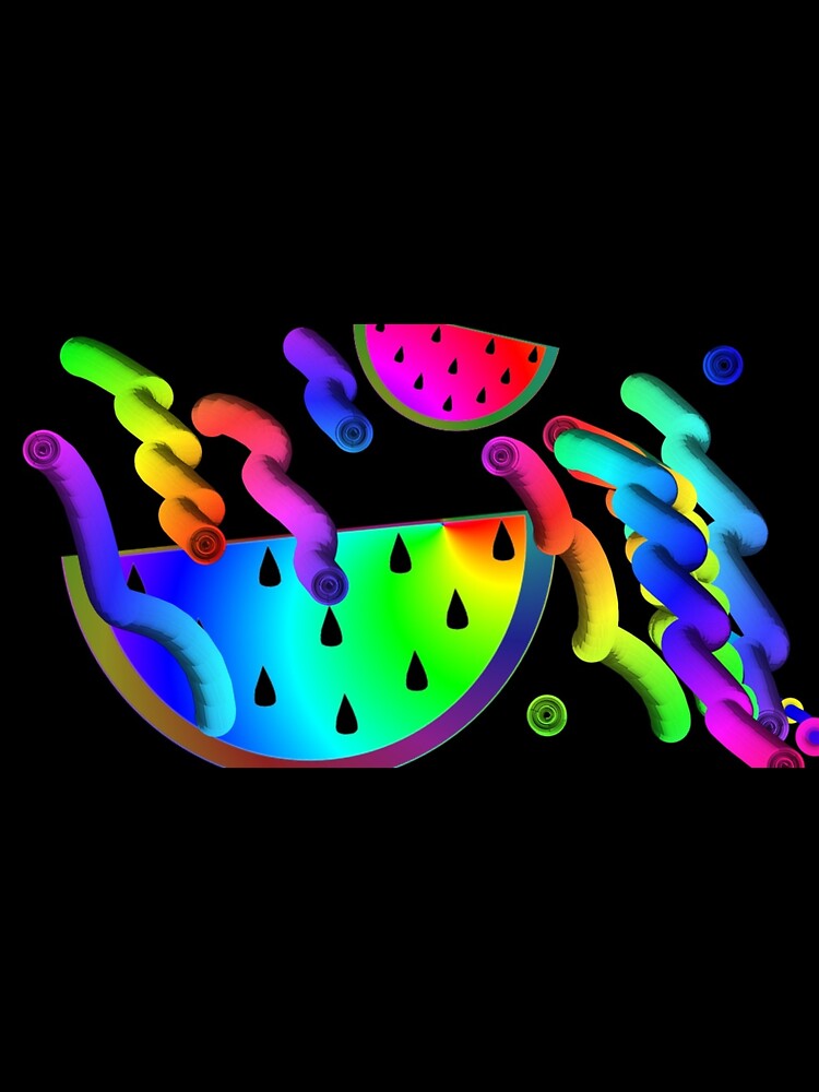 80's funky watermelon and 3D squiggles by neonmoonwaves