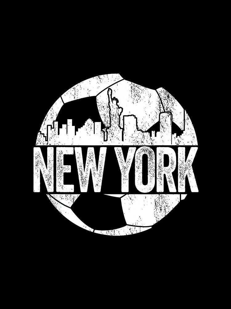 New York City Skyline Soccer Lover by MollyLYork Unisex , , , Long Sleeve Tee