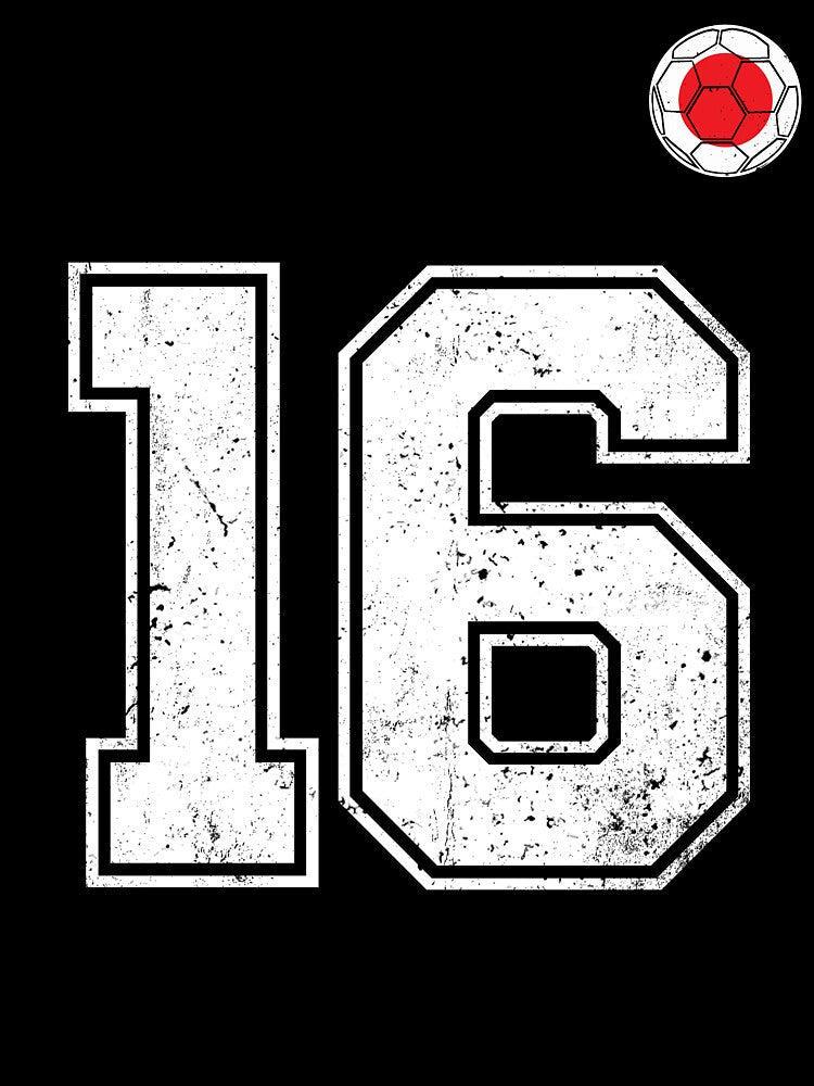 Japan Soccer Number 16 Vintage Sports Fan by LiviuGligoros Unisex , , , Long Sleeve Tee