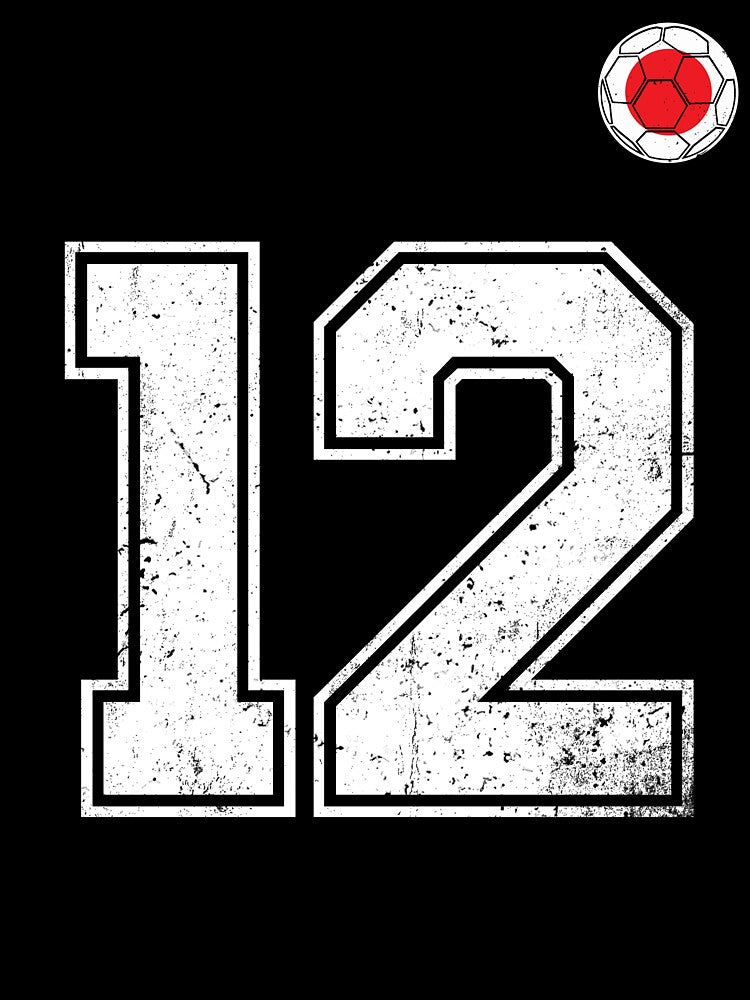 Japan Soccer Number 12 Vintage Sports Fan by LiviuGligoros Unisex , , , Long Sleeve Tee