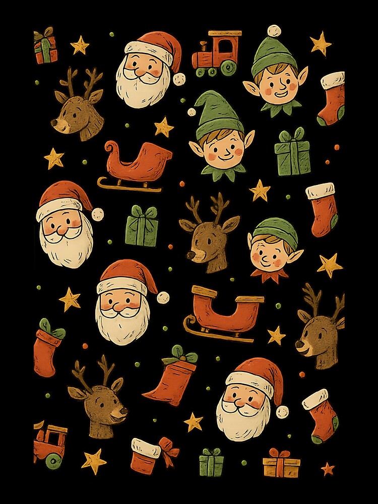 Christmas Pattern – Santa, Elf, Reindeer & Holiday Gifts by SnapLabDesigns