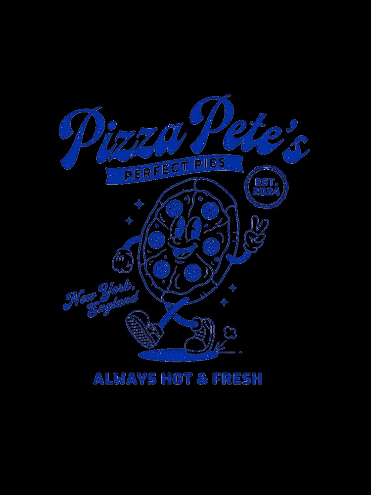 Pizza Pete's Retro Cartoon Mascot Perfect Pies Design by HoopeStylee