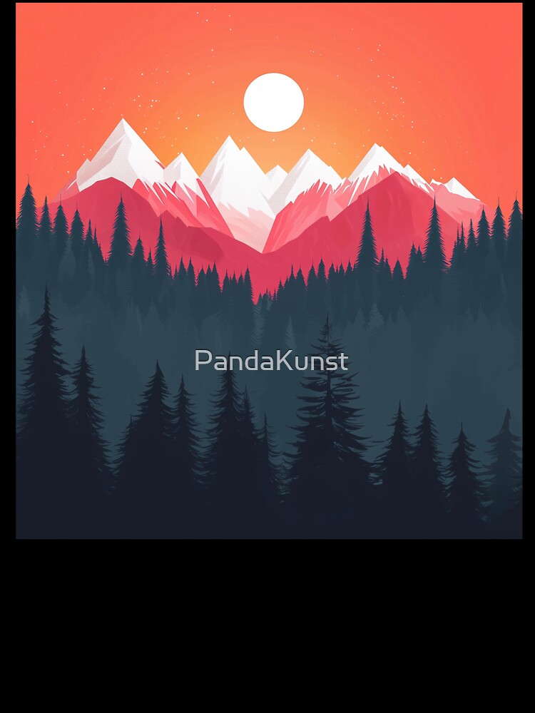 Minimalist Sunset Mountain National Park Landscape by PandaKunst