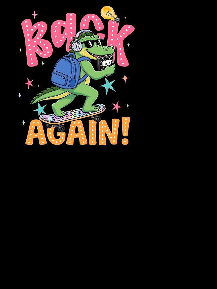 Retro Crocodile Back To School Skateboard Kids by KroghDs