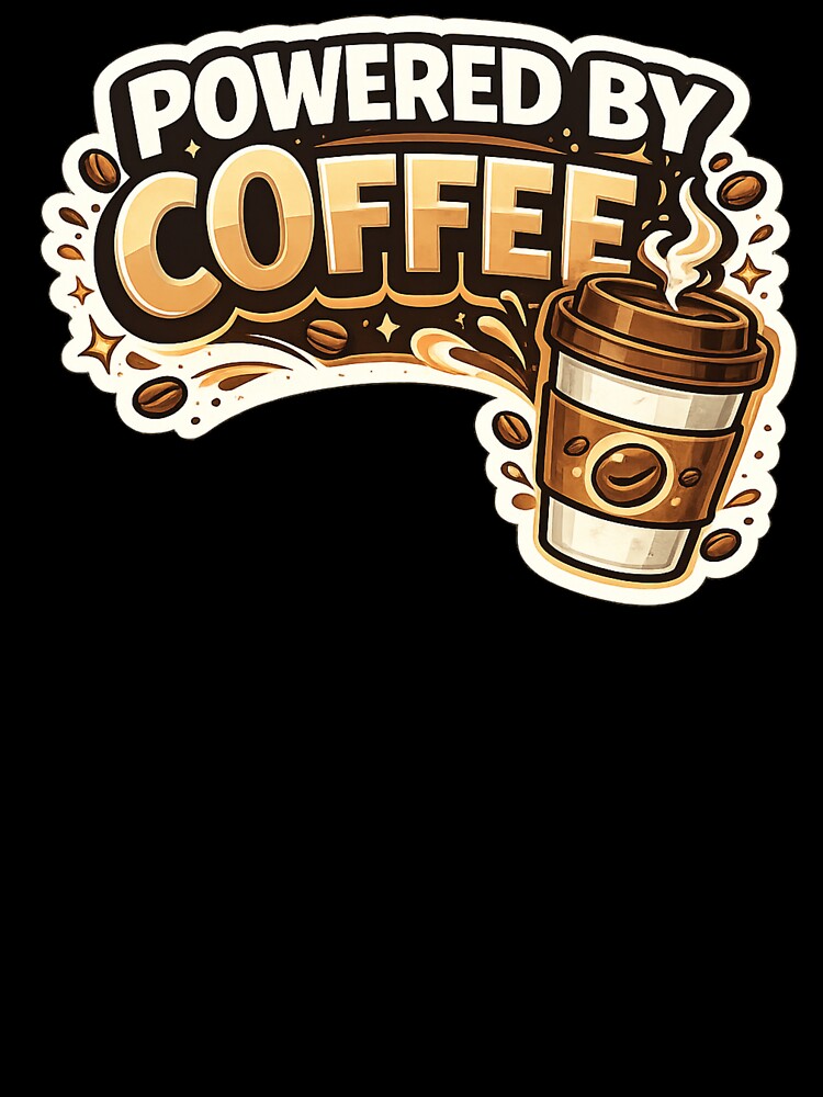 Powered by Coffee Funny Coffee Lover Quote Typography by DivineTrident