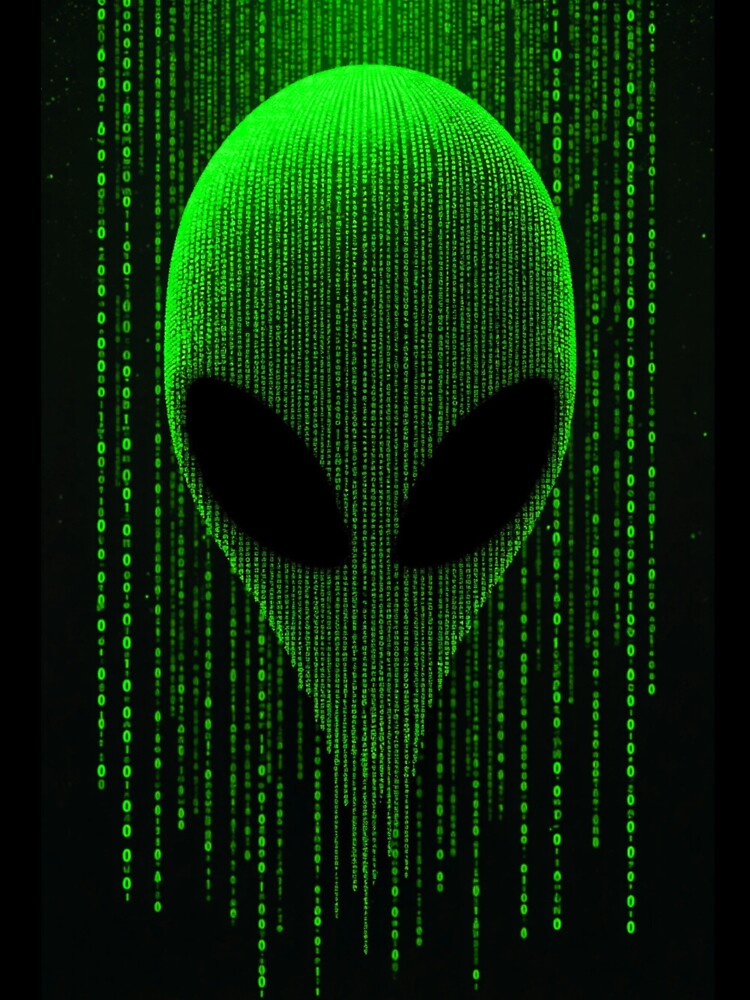 Binary Alien – Matrix Code Head by OrbitTrend