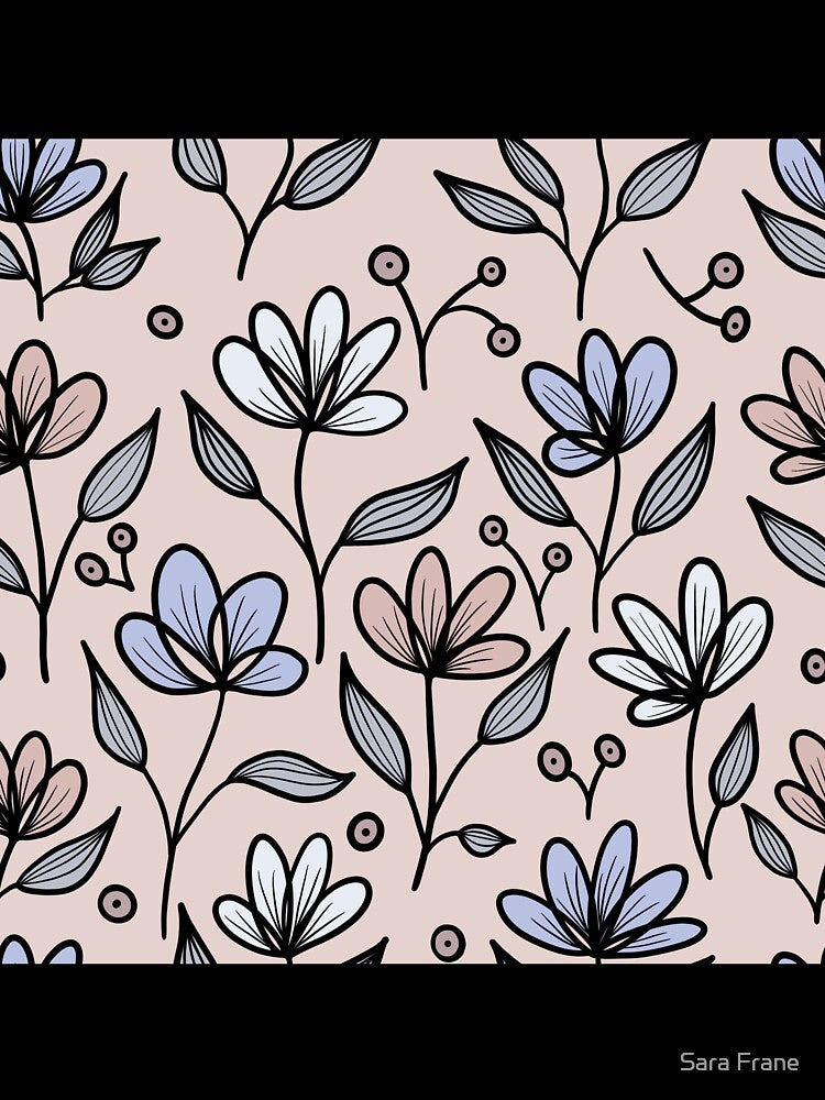 cute wildflowers in cool pastel by Sara Frane