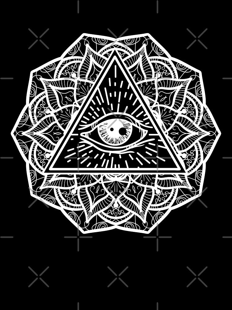 Geometric Mandala Eye Symmetry w/ Black Background by AlwaysGrowing