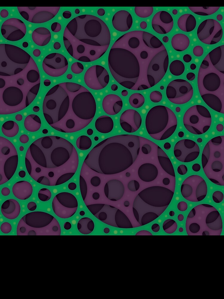 Wicked Trippy Abstract Slime Holes Design Pattern In Purple And Green by fizzgig