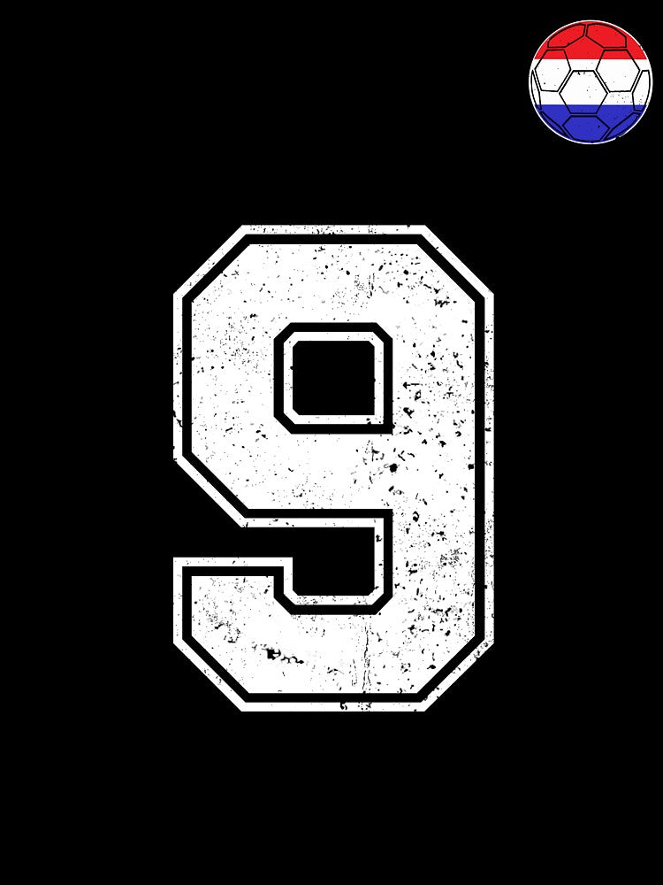 Netherlands Soccer Number 9 Vintage Sports Fan by LiviuGligoros Unisex , , , Long Sleeve Tee