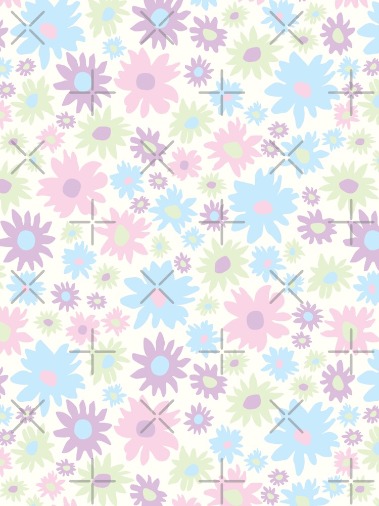 RETRO GROOVY AND FUN PASTEL FLOWERS by blomastudios