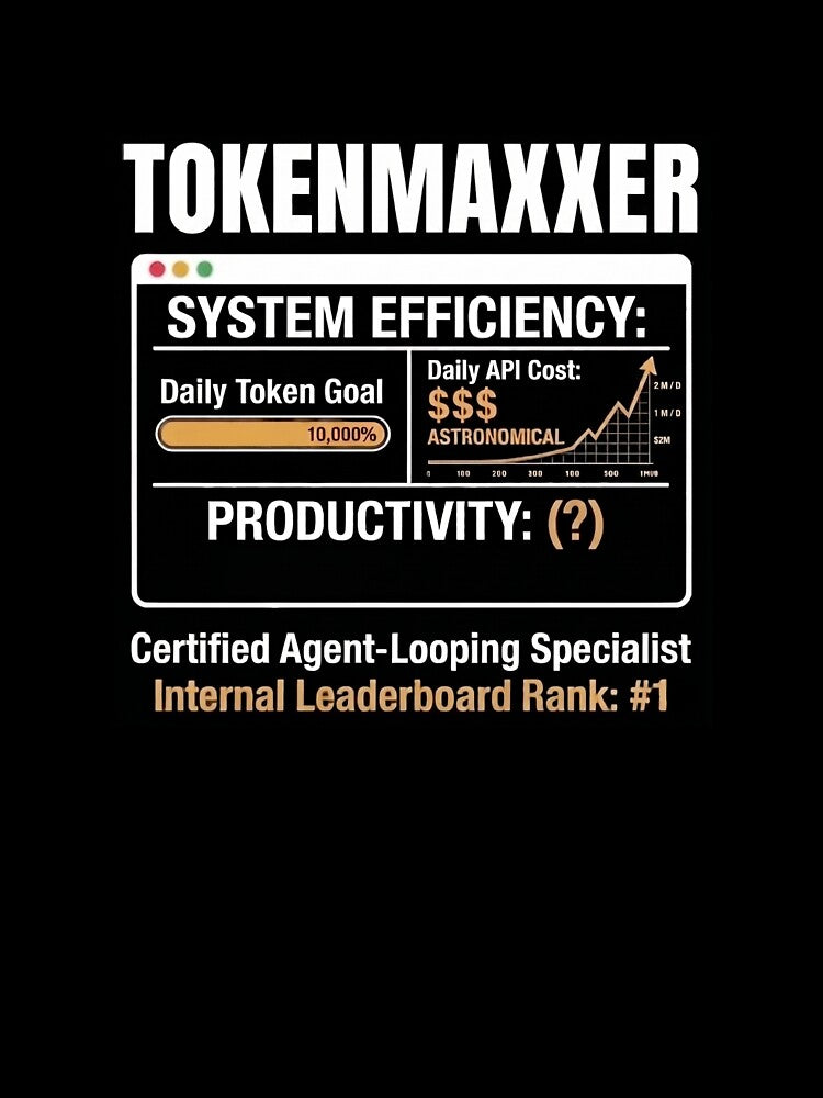 Tokenmaxxer Satirical Dashboard: 10,000% Token Goal & Astronomical API Cost - AI & Tech Humor by t-maxxer