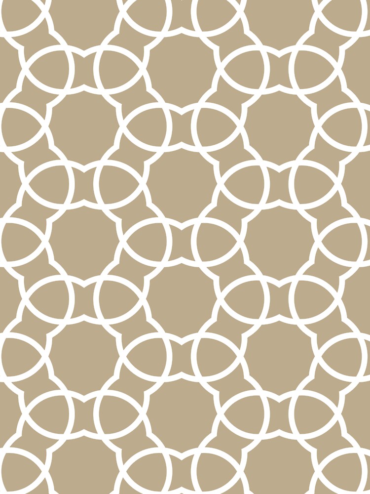 Tan and White Petal Shape Tile Pattern Pairs DE 2022 Trending Color Bamboo Screen DE6193 by ColorOfTheYears